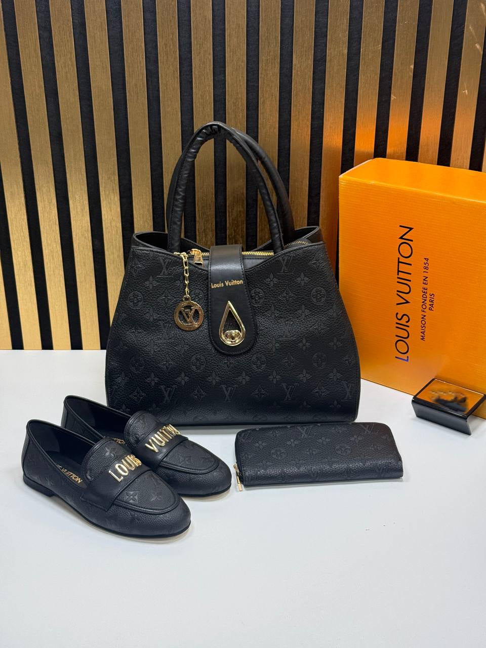 LV Çanta & Ayakkabı & Cüzdan Set